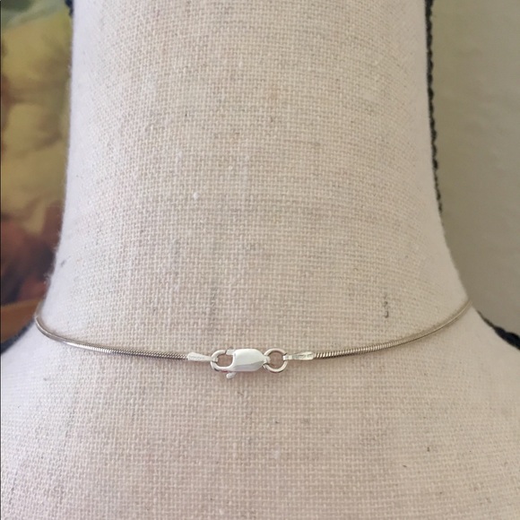 Sterling Silver & Simulated Diamond Necklace - Picture 6 of 11
